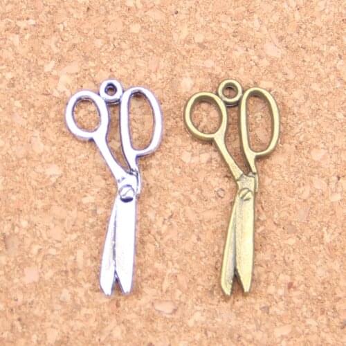 24pcs Charms scissor 30mm Antique Pendants,Vintage Tibetan Silver Jewelry,DIY for bracelet necklace
