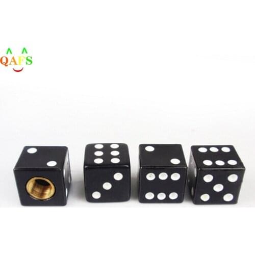 4Pcs Auto Wheel Stem Tyre Air Valve Dustproof Cap Dice Tire Tyre Valve Caps Bike MTB Truck Tire Valve Dust Cap