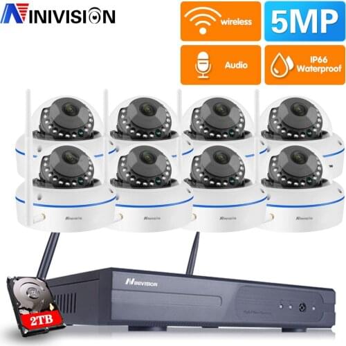 5.0MP Wifi Video Surveillance Kits 8CH Wireless CCTV System Outdoor Night Vision Security Waterproof IP Camera WIFI Set 8Channel