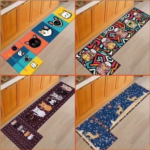 50X80+50X160CM/Set Kitchen carpet Home Entrance/Hallway Doormat Anti-Slip Bathroom Carpet Absorb Water Kitchen Rug Customize