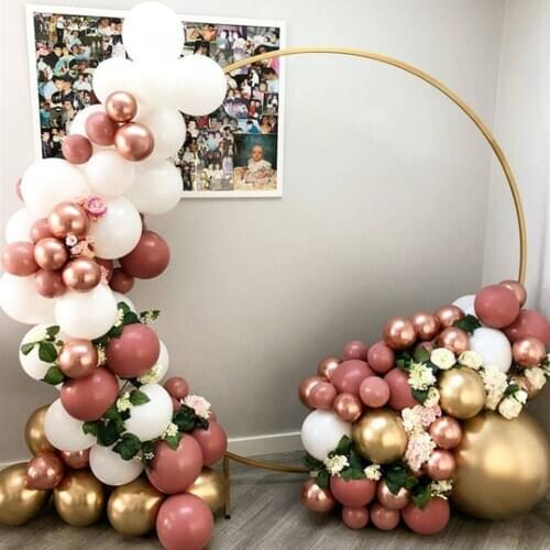 96pcs DIY Retro Blush Pink White Balloon Garland Arch Kit Rose Gold Balloon For Birthday Baby Shower Weddings Party Decorations