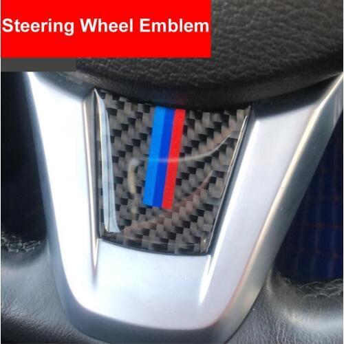 Car Styling Steering Wheel Carbon Fiber Interior M Stripe Emblem Sticker Car Decoration For BMW E89 Z4 2009-2015 Car Accessories