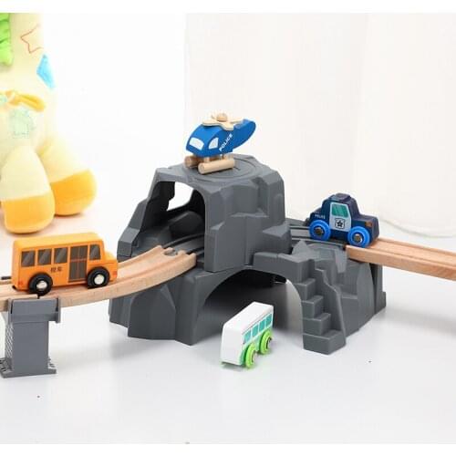Large Plastic Double Tunnel for Wooden Railway Tracks Train Toy for Kids Toddler Boys Girls- Compatible with all Major Brands