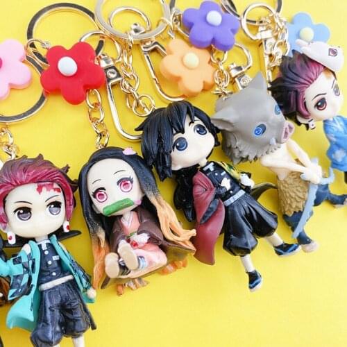Demon Slayer:Kimetsu No Yaiba Tanjirou Keychain Cosplay Anime Pendant Keyring Key Chains