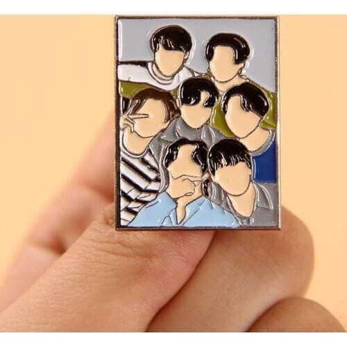 JIMIN JUNG KOOK JIN J-HOPE SUGA Rap Monster Enamel Brooch Pins Badge Collar Lapel Pins Alloy Metal Fashion Jewelry