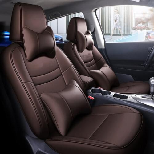 Wine Red Custom Car Seat Covers Full Set With Waterproof Leather Fit For Nissan Qashqai 2008 -2015 Interior Auto Accessories