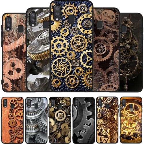 Mechanical Gears steampunk black phone Case For Samsung A10 20 30 40 50 30S 50S 60 70 M10 M30S M40 A31 51 71 A20E A10E A21S