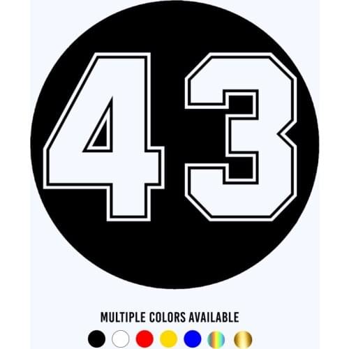 CK20198# Funny Vinyl Decal Number 43 Car Sticker Reflective Waterproof Auto Decors on Truck Bumper Rear Window