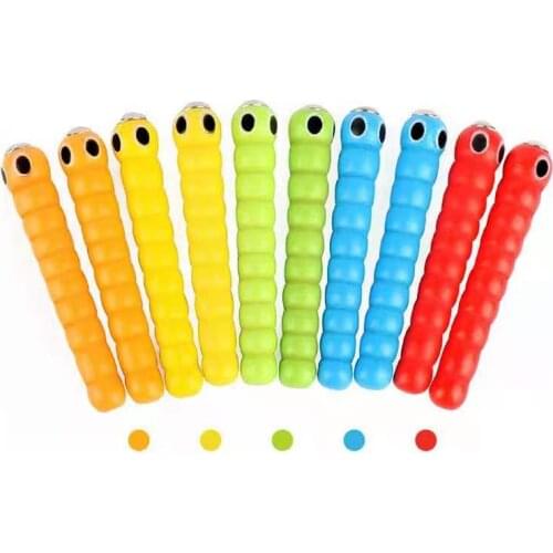 1 Wand + 10 Worms for Catch Worm Game Strawberry Grasping Baby Wooden Toys Montessori Educational Wooden Toys Accessories