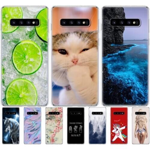 For Samsung Galaxy S10 case S10+ bumper Silicon TPU Cover On For Samsung S10 Plus copas G975F S 10 SM-G973F s10 e fundas cute