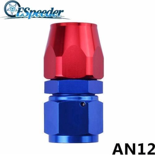 ESPEEDER AN12 Straight Enforced Fuel Line Fitting Adapter Anoized Aluminum High Quality 0 Degree Reusable Hose End Fittings