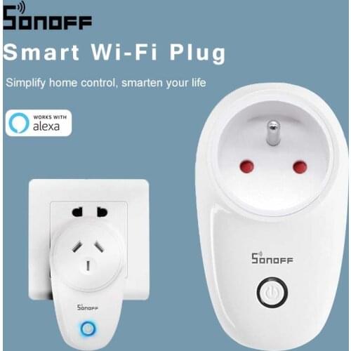 Sonoff S26 WiFi Smart Socket Plug Timer Switch Remote Control Smart Home Compatible with Alexa Amazon Google Home Assistant