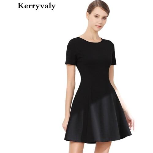 Summer Women Round Neck Little Black Dress Vestidos Verano 2021 Mujer Short Sleeve Mini Party Dress Sukienki KYS023