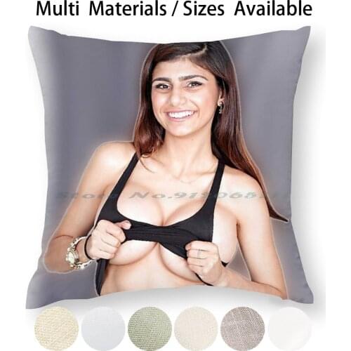 Mia Khalifa Flashing Big Busty Boobs Pillow Case Throw Pillow Cover Cotton Linen Flax Mia Khalifa Big Beautiful Boobs Busty