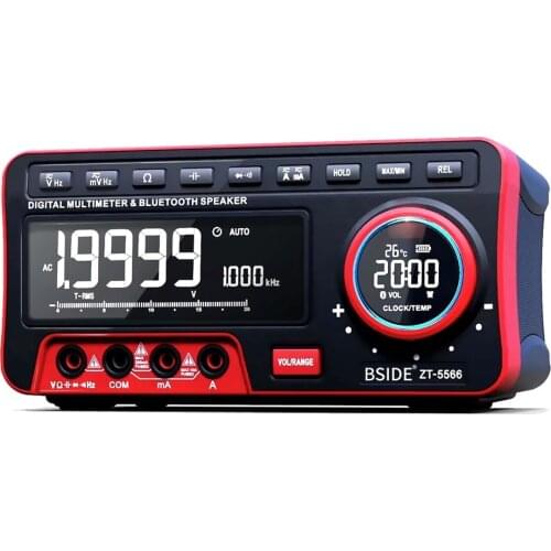 Multimeter ZT-5566 Dual Screen EBTN 19999 Display Multifuction Bluetooth Speaker Digital Voltage Current Cap Hz Tester