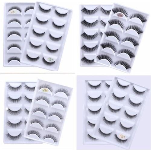 NEW 50boxes 3D Mink Hair Natural Cross False Eyelash Long Messy Makeup Fake Eyelashes Extension Makeup Beauty Tools