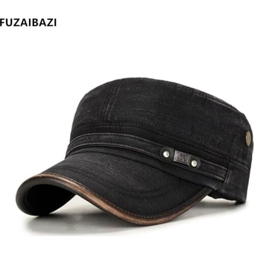 FUZAIBAZI New Mens Autumn Winter Outdoor Sun Protection Fashion Military Cap Adjustable Snapback Trend Baseball Caps