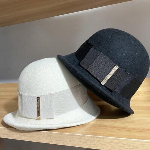 2021 Panama Warm Winter Womens Bucket Hat For Teens Felt Wool Hat For Girl Sautumn And Winter Fashion Fur Cool Hip Hop Hat