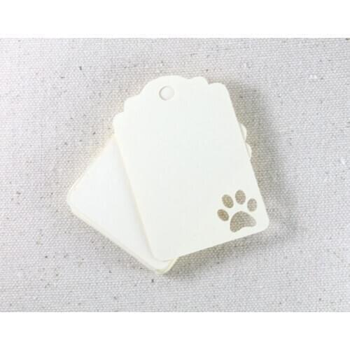 Cream Paw Print Gift Tags, Birthday baby shower wedding Under the Sea Mermaid Party favor lables