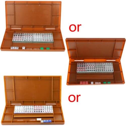 Portable Mini 144 Mahjong Set Mah jong Table Traditional Game Travel Foldable Y4QA