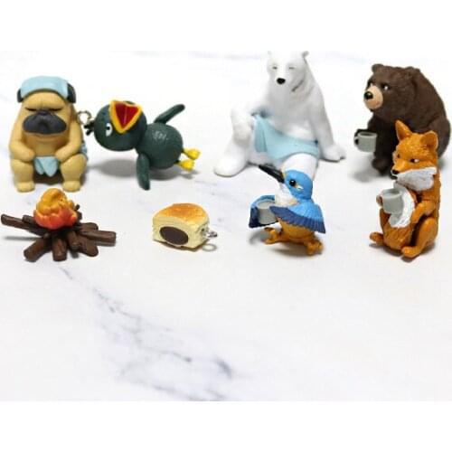 Animals Series Polar Bear Bear Fox Northern Raccoon Doge Sitting Cute Action Figure Model Ornaments Toys