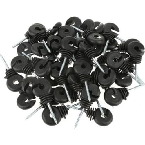 SHGO HOT-50Pcs Electric Fence Offset Ring Insulator Fencing Screw in Posts Wire Safe Agricultural Garden Supplies Accessories