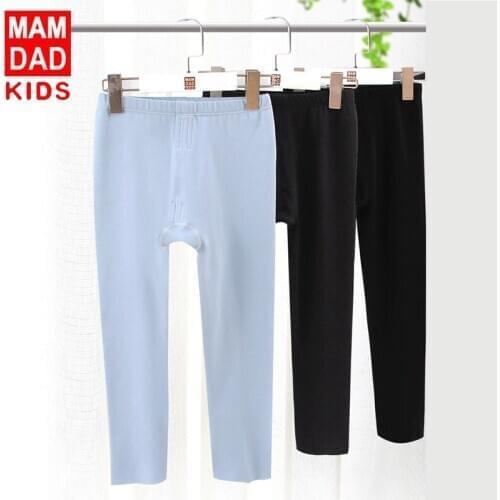 4-8 Y Baby Boys Pants 2020 Winter New Childrens Plus Velvet Thicken Cotton Trousers Solid Color Loose Soft Home Pants For Boy