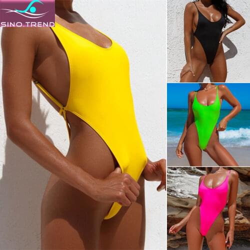 New Sexy Extreme String Mini Micro Thong One Piece Swimsuit Female Plain Bather Women Swimwear Bathing Suit Swim Beach Monokini