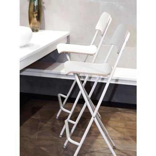 Nordic Foldable High Chair High Stool Kitchen Chair Front Desk Chair Bar Chair Chairs for Kitchen Dining Chairs