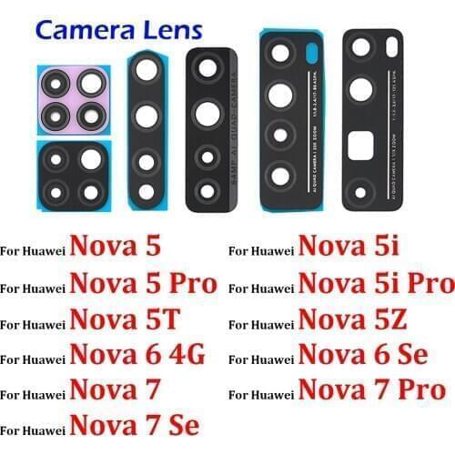2pcs/lot Camera Glass For Huawei Nova 5T 5 5i 5T 5Z 6 Se 7 Pro Rear Back Camera glass Lens With Glue Adhesive
