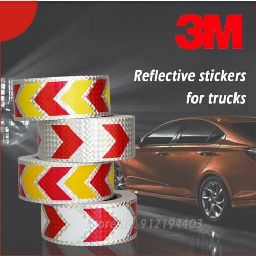 Stickers for car 6Pcs/Set Car Reflective Strips Carbon fiber Car Sticker Truck Auto Motor Anti-Scratch Safety Warning Sticker