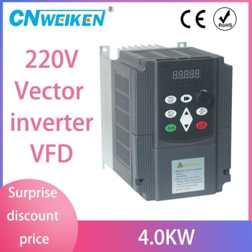 VFD 1.5kKW/2.2KW/4KW Inverter Wk310 Frequency Converter single phase 220v Input and 3-phases Output motor speed Controller