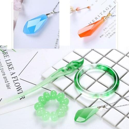 Magic Handmade Jade Agate Crystal Stone Powder Pigment Resin Mold Jewelry Making E56C