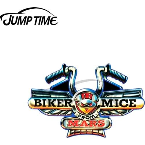Jump Time 13 x 7.5cm For BIKER MICE FROM MARS Waterproof Car Stickers Personality Creative Decal Bumper Windows Decoration