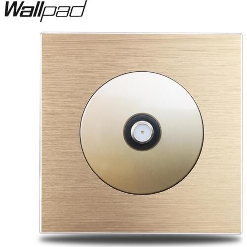Wallpad L6 Gold Antenna Satellite TV Wiring Outlet Wall Socket Brushed Aluminum Metal Panel