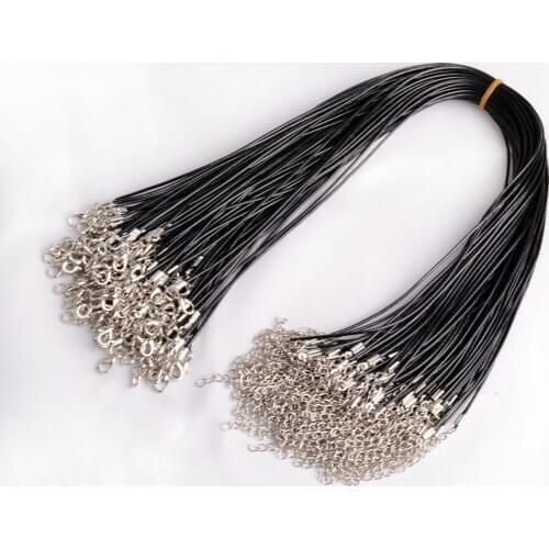 Yingwu 5/10/20pcs/Lot Wholesale Leather Rope Cord Necklace Chain DIY String Strap Rope Lobster Clasp Leather Jewelry Chain