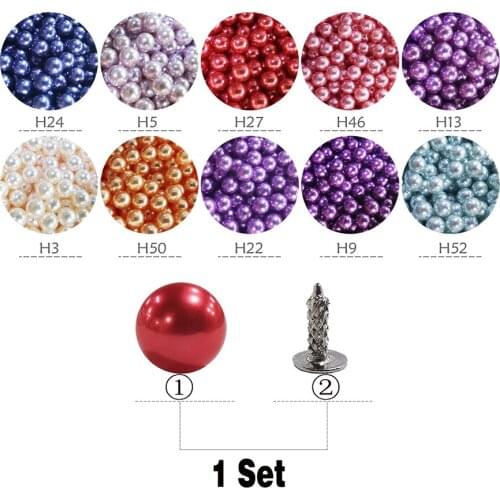 10Sets Nonporous Imitation Pearl Studs and Pineapple Spike for Clothes DIY Craft Cool Punk Garment Rivets for Leather /Bag/Shoes
