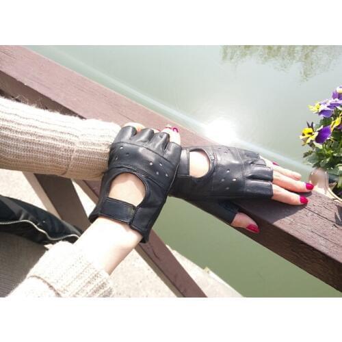 2017 Mens womens Deer skin Driving Genuine Leather Gloves Fingerless Black driver Glove Fathers Day Gift