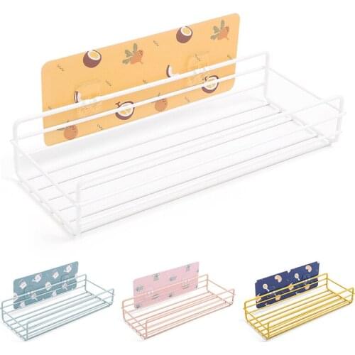 28.5*6*11.5CM 4Colours Bathroom Storage Rack Free Punching Bathroom Wall Hanging Hanging Basket Toilet Wrought Iron Storage Rack