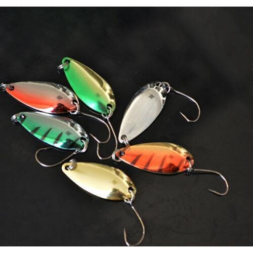 6pcs/lot 3g 3.1cm Fishing Tackle Bait Fishing Metal Spoon Lure Bait For Trout Bass Spoons Small Hard Sequins Spinner Spoon