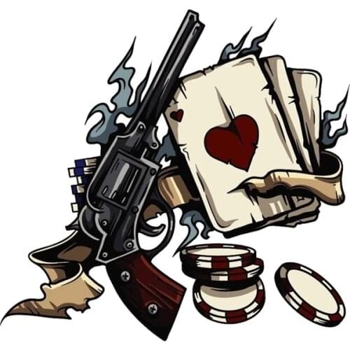 A0512# 13cm/17cm Removable Decal Aces Poker Chips Gambling Car Sticker Waterproof Accessories on Bumper Rear Window Laptop