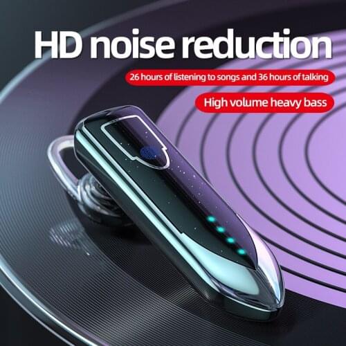 Bluetooth 5.0 Ear Hanging Wireless Headset 300mA Long Standby Single Ear-hook Hands-free Call Headphone Anti-noise Earphone