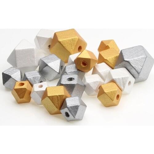 10/12/16/20mm Mix Natural Wood Beads Wooden Geometric Polygon Spacer Loose Bead You Jewelry Making DIY Charm Jewelry Accessories