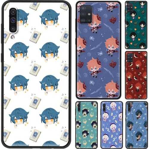 Cellphone Case For Samsung A50 A70 A60 A50s A90 A80 A40 A30s A20s A10s A10e Cartoon Genshin Impact Head Cover TPU Shell