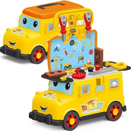 Childrens Toys car with Maintenance tools Maintenance Kit Package The Bus Cart for boy