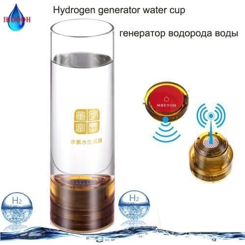 Portable Rich Hydrogen Water Generator Anti-Aging Alkaline 500ML Electrolysis Ionizer Glass Bottle DuPont Ion Film Rechargeable