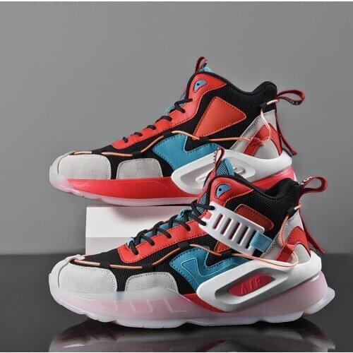 Winter Mesh Colorful Running Shoes Men High Top Fashion Mens Star Walk Shoes Outdoor Men Platform Sneakers Zapatillas Hombre