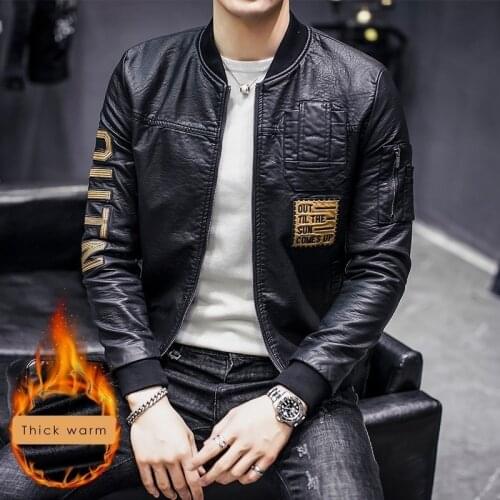 Fashion Deri Mont Bomber Erkek Chaqueta Cuero Hombre Winter Black Leather Jackets Mens Biker Jackets Mens Motorcycle Jackets Men