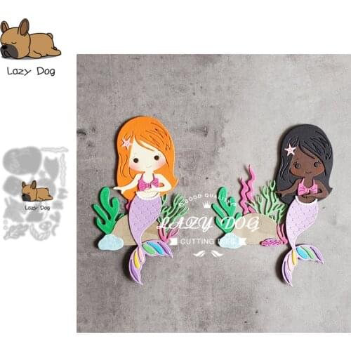Mermaid Girl Metal Cutting Dies Scrapbooking Stencil DIY Mold Knife Craft Embossing Die Cuts Card Making New Dies For 2021