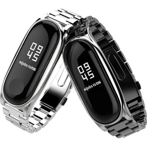 Stainless steel metal strap for Xiaomi mi band 3 4 Wrist Strap Classic replaceable Bracelet Watchbands for MIband 3 4 Accessorie